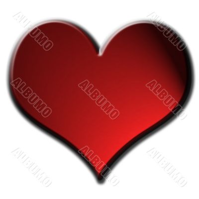 Large Red Beveled Heart