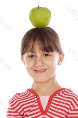 girl with apple