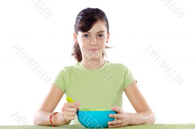 Girl with bowl