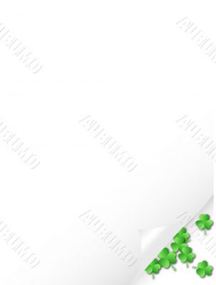 Bended paper with shamrocks