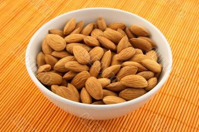 Fresh almonds in a bowl