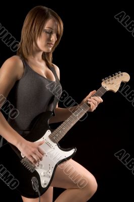Teenage female rock guitarist