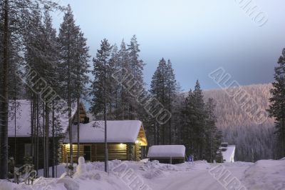Finland village at night