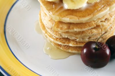 Honey Pancakes With Cherries