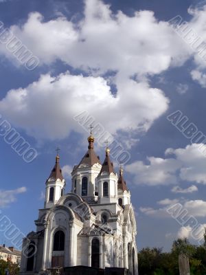 Church under the cloudy sky