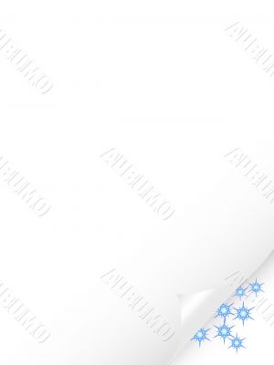 Bended paper with snowflakes