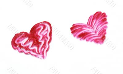 Two gloss hearts