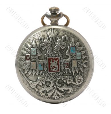 Antique pocket watch isolated