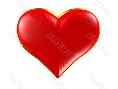 Red heart with gold edging