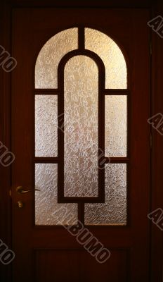 Home door with matt glass