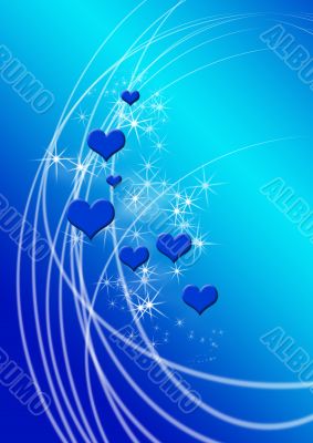 Blue Hearts and Sparkles