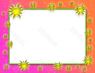 Gold Splash Frame on Pink and Orange