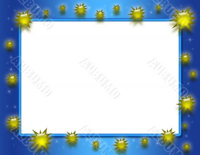 Blue Frame with Gold Splashes