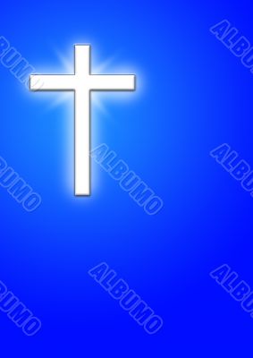 White Cross on Blue