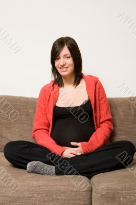 young pregnant woman