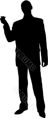 Silhouette of a young man