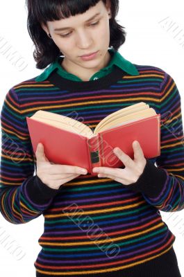 attractive girl reading