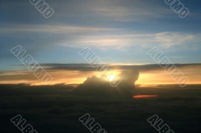 sunset above the clouds