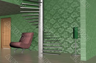 Interior of a home room. 3D image.