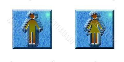 man and woman signs