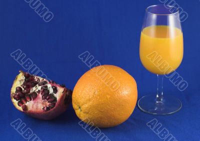 Pomegranate, orange and juice