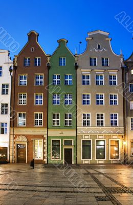 Three colored houses