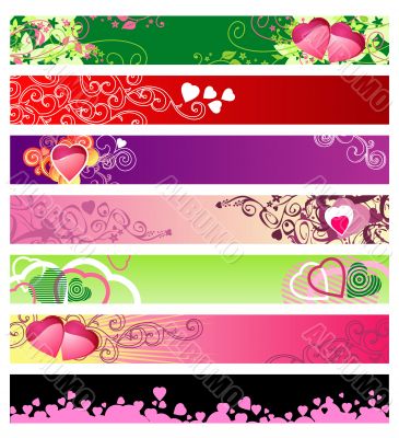 love & hearts website banners / vector / set 1