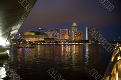 night view of singapore cityscape