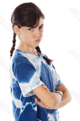 casual girl angry