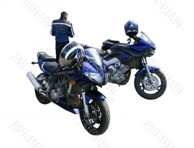 Two motorcycles.