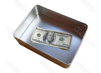 Money in a box.