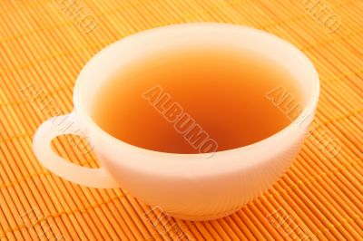 Cup of tea in warm golden light
