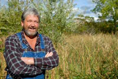 farmer in meadow