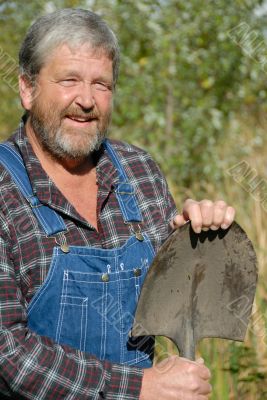 farmer with spade