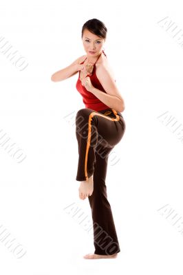 fighting crane pose