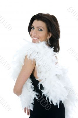 portrait of the brunette in the evening dress