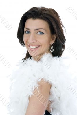 portrait of the brunette in the evening dress