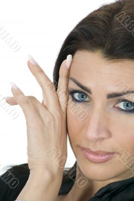 portrait of the brunette with blue eye