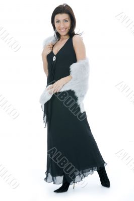 portrait of the brunette in the evening dress