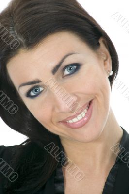 portrait of the brunette with blue eye