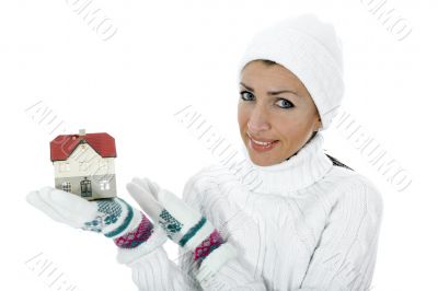 Business woman advertises real estate