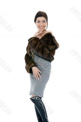 portrait of the brunette in the evening dress