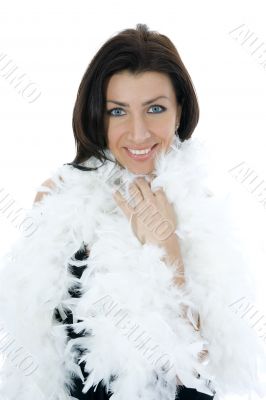 portrait of the brunette in the evening dress