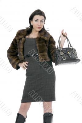 Young woman with  suitcase