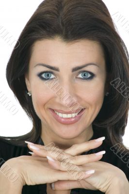 portrait of the brunette with blue eye