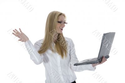 business woman and laptop