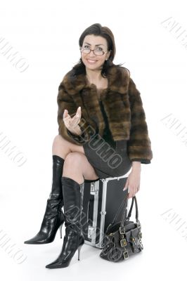 Young woman with  suitcase