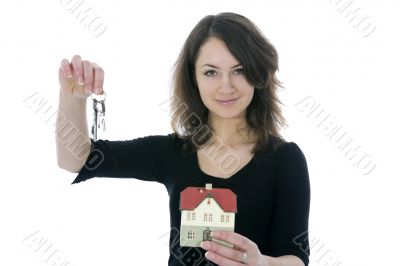 Business woman advertises real estate