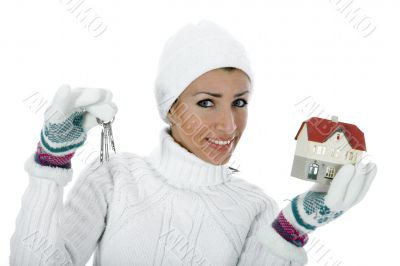 Business woman advertises real estate