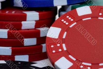 Dice and poker chips, splended
